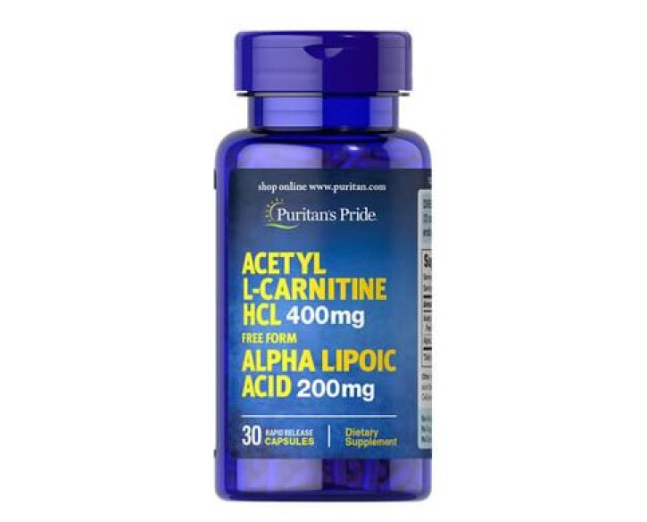 Альфа-ліпоєва кислота Puritan's Pride Acetyl L-Carnitine 400 mg with Alpha Lipoic Acid 200 mg 30 капс