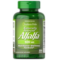 Люцерна (Alfalfa) Puritan's Pride Alfalfa Naturally Sourced 500 mg 200 капсул