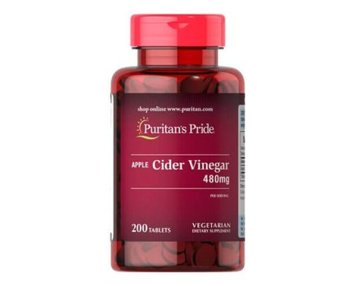 Яблучний оцет Puritan's Pride Apple Cider Vinegar 480 mg 200 табл