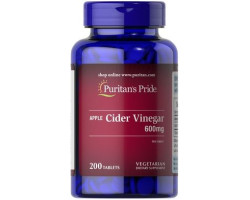 Яблучний оцет  Puritan's Pride Apple Cider Vinegar 600 mg 200 таблеток
