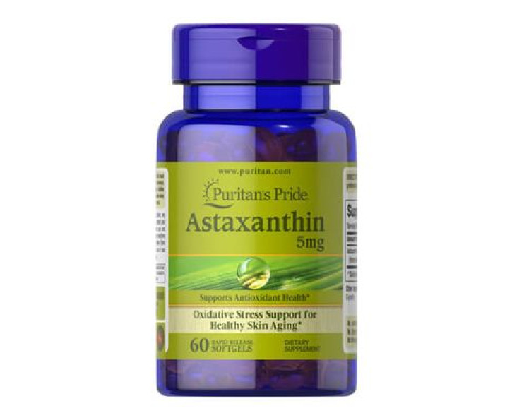 Астаксантин Puritan's Pride Astaxanthin 5 mg 60 рідких капсул