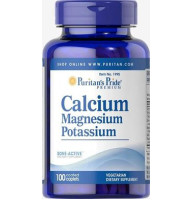 Puritan's Pride Calcium Magnesium and Potassium 250 mg/49 mg 100 Капсул