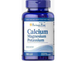 Puritan's Pride Calcium Magnesium and Potassium 250 mg/49 mg 100 Капсул