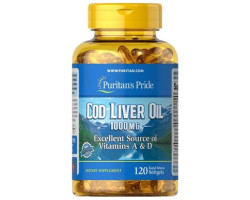 Омега-3 Puritan's Pride Cod Liver Oil 1000 mg 120 капсул