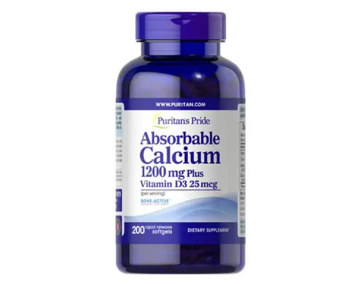Puritan's Pride Absorbable Calcium Plus Vitamin D-3 200 капсул