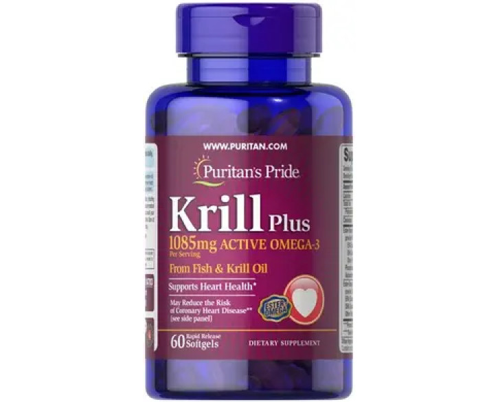 Puritan's Pride Krill Oil Plus High Omega-3 Concentrate 1085 mg 60 капсул