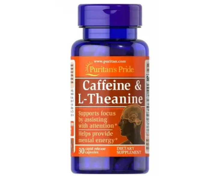 Puritan's Pride Caffeine & L-Theanine 30 Капсул