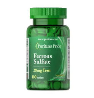 Puritan's Pride Iron Ferrous Sulfate 28 mg 100 табл