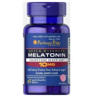 Puritan's Pride Melatonin 10 mg Quick Dissolve Cherry Flavor 45 смоктальних таблеток