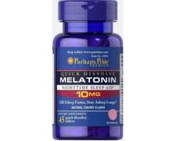 Puritan's Pride Melatonin 10 mg Quick Dissolve Cherry Flavor 45 смоктальних таблеток