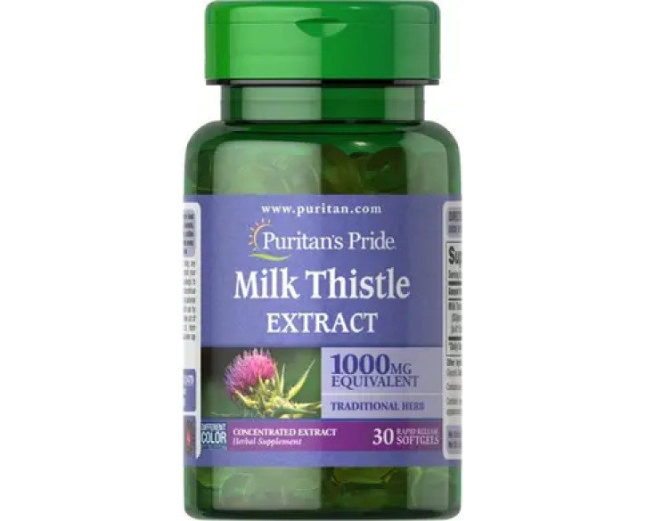 Puritan's Pride Milk Thistle 4:1 Extract 1000 mg (Silymarin) 30 капсул