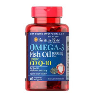 Puritan's Pride Omega-3 Fish Oil 1000 mg + Co Q -10 30 mg 60 гелевих капсул