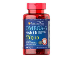 Puritan's Pride Omega-3 Fish Oil 1000 mg + Co Q -10 30 mg 60 гелевих капсул
