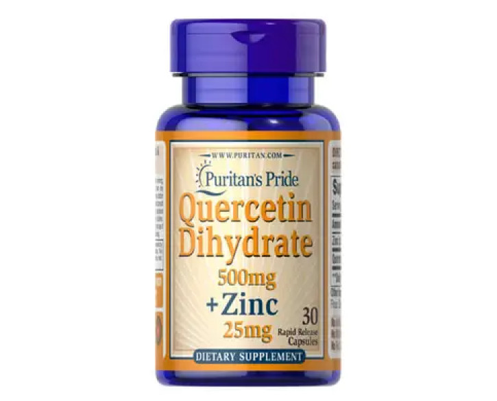 Puritan's Pride Quercetin Dihydrate 500 mg + Zinc 25 mg 30 капсул