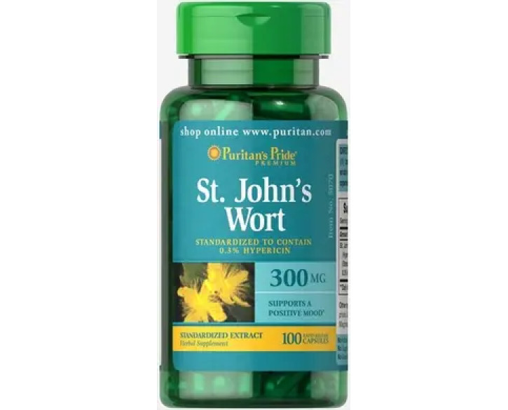 Звіробій Puritan's Pride St. John's Wort Standardized Extract 300 mg 100 капсул