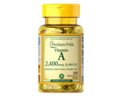 Puritan's Pride Vitamin A 8,000 IU (2,400 mcg) 100 рідких капсул