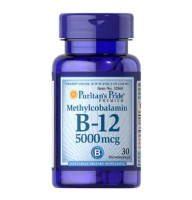Puritan's Pride Vitamin B-12 Methylcobalamin 5000 mcg 30 смоктальних таблеток