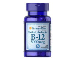 Puritan's Pride Vitamin B-12 Methylcobalamin 5000 mcg 30 смоктальних таблеток