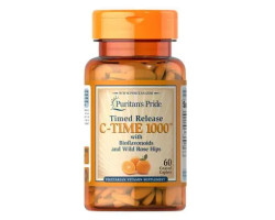 Puritan's Pride Vitamin C-1000 mg with Rose Hips Timed Release 60 таб