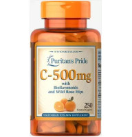 Puritan's Pride Vitamin C 500 mg with Bioflavonoids & Rose Hips 250 таблеток