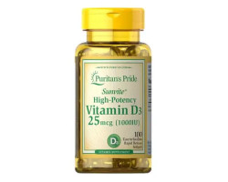 Puritan's Pride Vitamin D3 25 mcg (1000 IU) 100 капсул