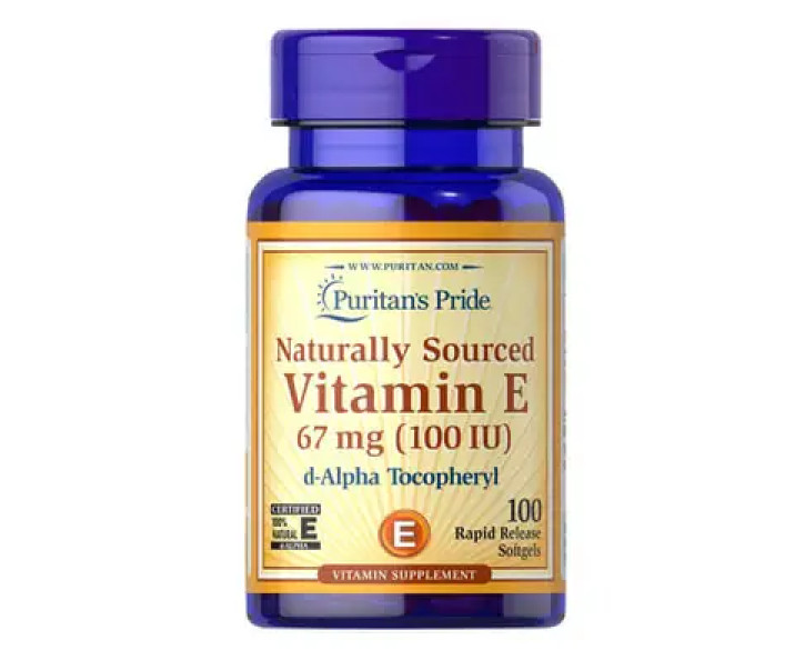 Puritan's Pride Vitamin E-100 IU Naturally Sourced 100 рідких капсул