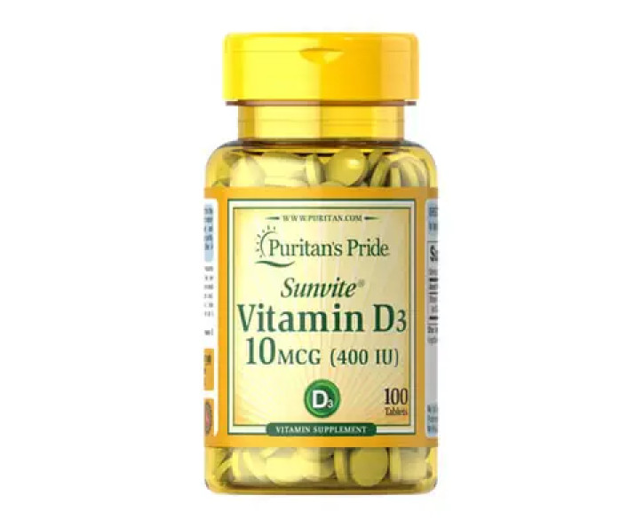 Puritan's Pride Vitamin D3 10 mcg (400 IU) 100 таб.