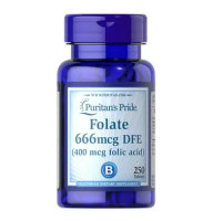 Puritan's Pride Folate 666 mcg DFE (Folic Acid 400 mcg) 250 таб.