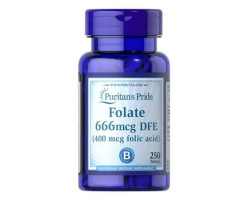 Puritan's Pride Folate 666 mcg DFE (Folic Acid 400 mcg) 250 таб.